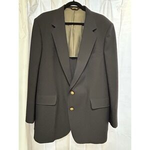Classic Collection Mens Black Gold Buttons Suit Coat Vintage Length 30" Chest 46